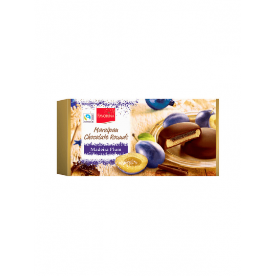 Favorina Marzipan Chocolate Rounds Plum & Madeira 300 g