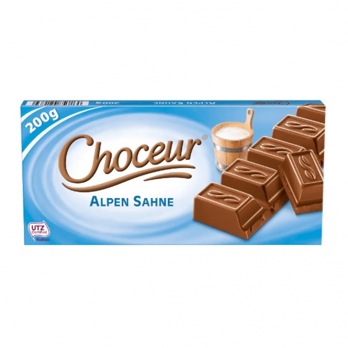 Choceur Alpen Sahne - Alp Kremalı Sütlü Çikolata 200g  AYNI GÜN TESLİM !