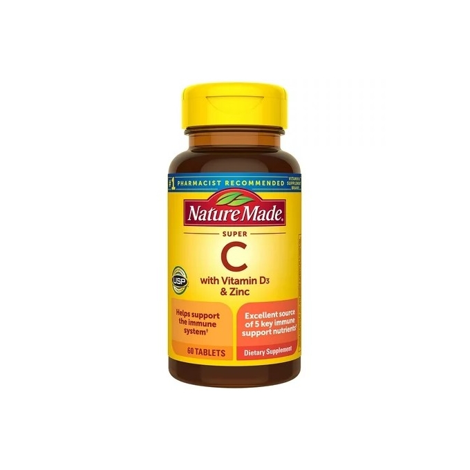 Nature Made Super C with Vitamin D3 & Zinc 60 Tablets