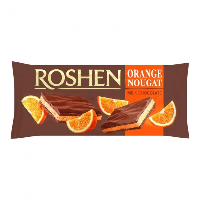 Roshen Orange Nougat Milk Chocolate Portakal Aromalı sütlü Çikolata 90gr