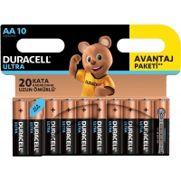 Duracell Ultra Kalem Pil 10'lu AA