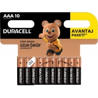 Duracell Basic İnce Kalem Pil 10'lu AAA