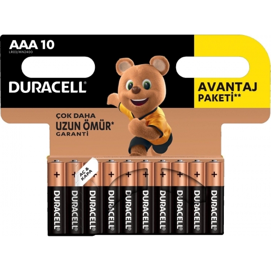 Duracell Basic İnce Kalem Pil 10'lu AAA