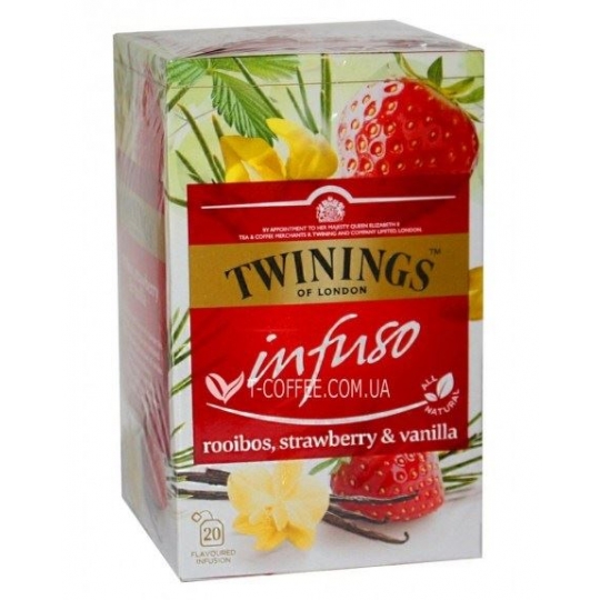 Twinnings Rooibos,strawbeery,vanilla bitki çayı 40g