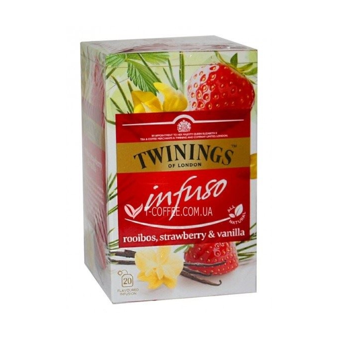 Twinnings Rooibos,strawbeery,vanilla bitki çayı 40g