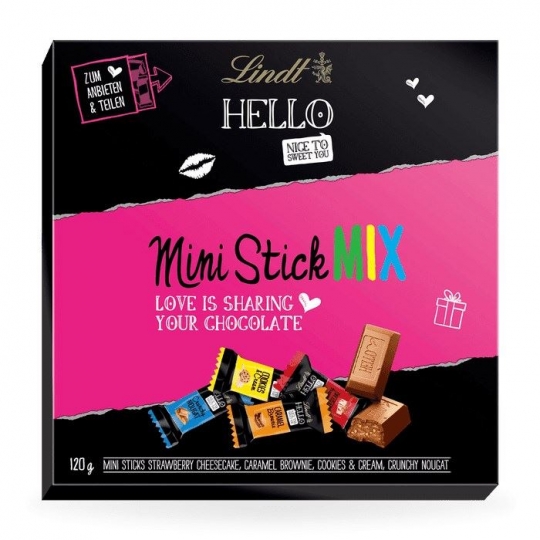 lindt hello mini stick mix bax 120g