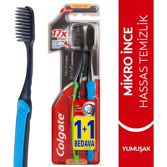 Colgate Mikro İnce Siyah 1+1 Diş Fırçası Sof