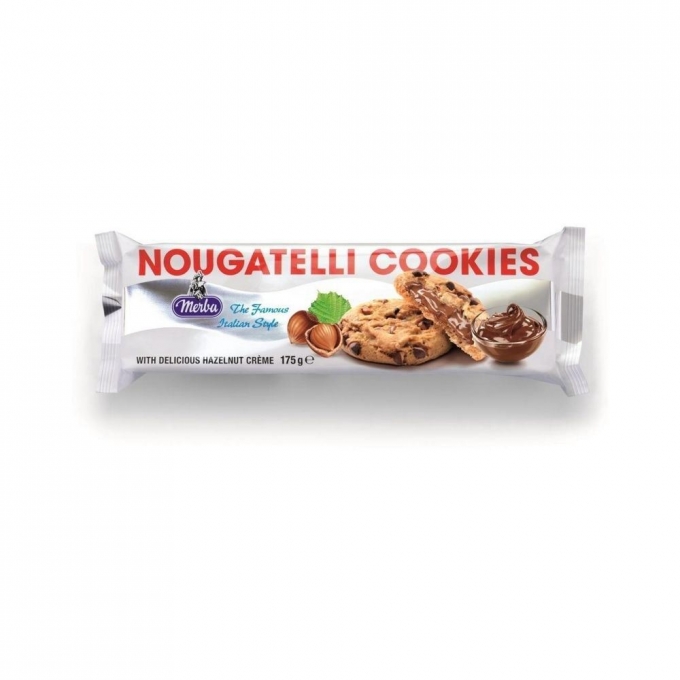 Merba Nougatelli Cookies Çikolata Parçacıklı Kurabiyeli - 175g