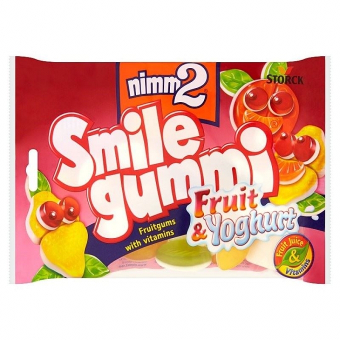 Nimm2 Smile Gummi Fruit & Yoghurt Meyve Dolgulu Yumuşak Şekerleme 100g