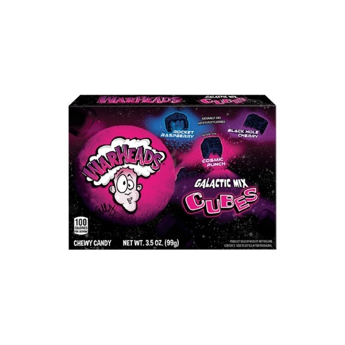 Warheads Galactic Mix Cubes  Chewy Candy 99g