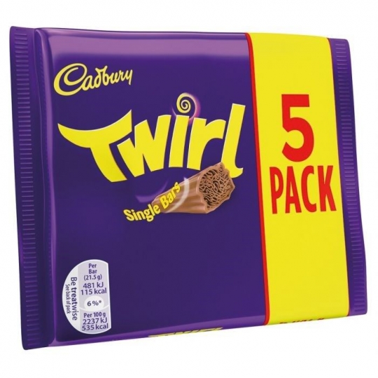 Cadbury Twirl Çikolata (5x21.5g) 107.5g Kısmet Şarküteri