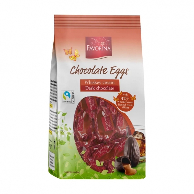 Favorina Chocolate Eggs Whiskey Cream Dark Chocolate 150g