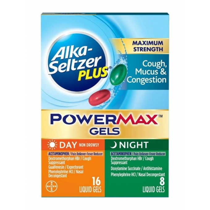 Alka Seltzer Plus Power Max Day and Night 24 Capsules