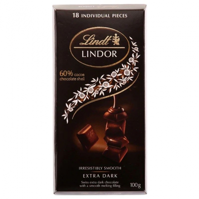 Lindt Lindor Extra Dark 60 percent Cocoa 100g Kısmet Şarküteri