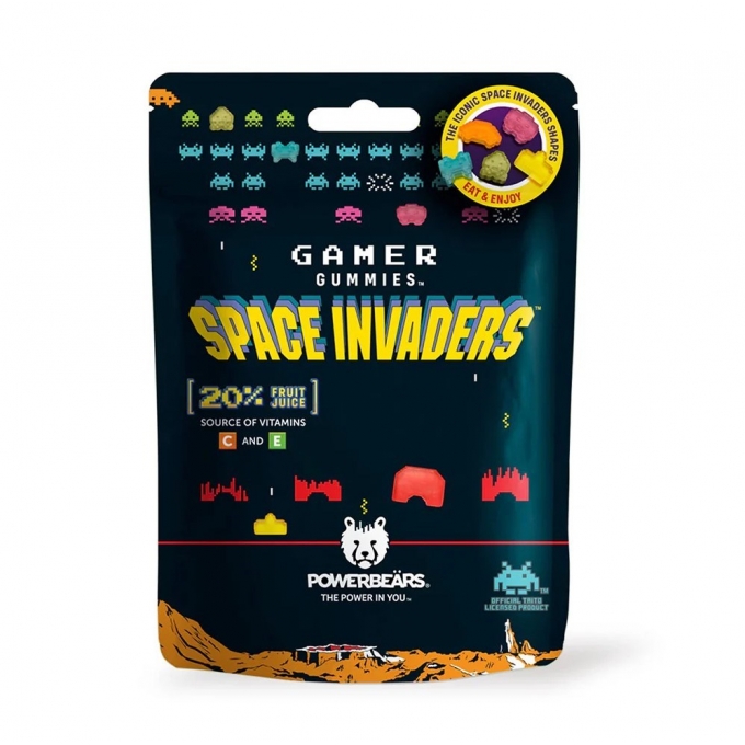 Powerbears Space Invaders Gamer Powerup Gummies 125g