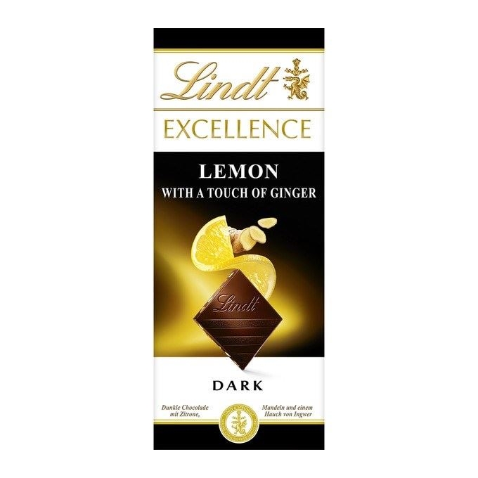 Lindt Excellence Lemon & Ginger Dark Chocolate 100g