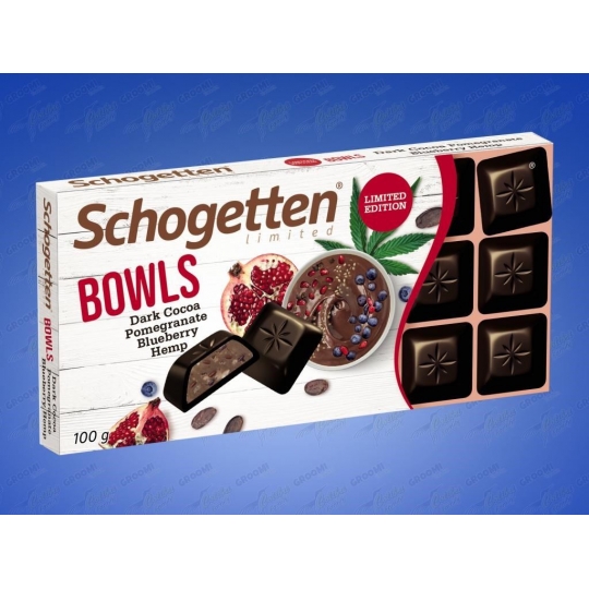 Schogetten Bowls Dark Cocoa Pomegranate Blueberry Hemp Meyveli Çikolata 100g