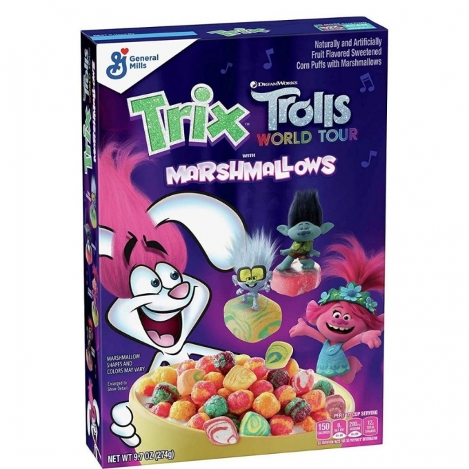 Trix Trolls World Tour con cereal de malvaviscos 274g