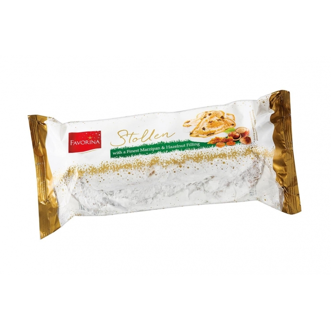 Favorina Stollen With A Finest Marzipan & Hazelnut Filling Badem Ezmesi ve Fındık Dolgulu Kek 500g