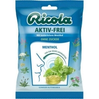 Ricola Aktiv-Frei Bonbons Zuckerfrei  Şekersiz Menthol Bonbon Şeker 75g