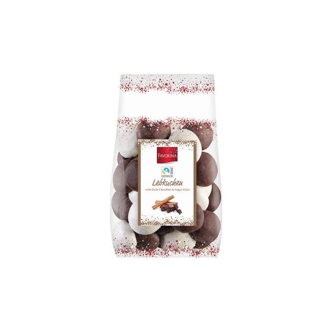 Favorina Lebkuchen Dark Chocolate &Sugar Glaze Bitter Çikolatalı Noel Kurabiyeleri 600gr