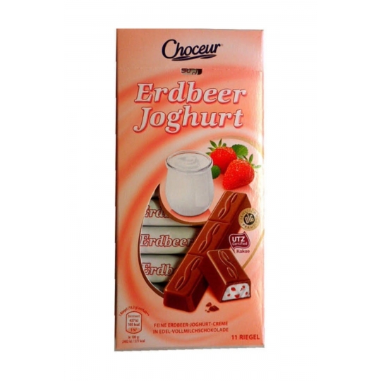 Choceur Erdbeer Joghurt 11 Riegel Çilekli Yoğurtlu Çikolata 200gr
