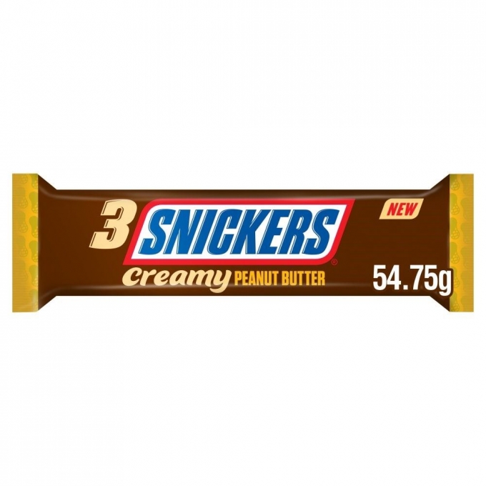 Snickers Creamy Peanut Nut Butter Chocolate Trio Bar 54.75g