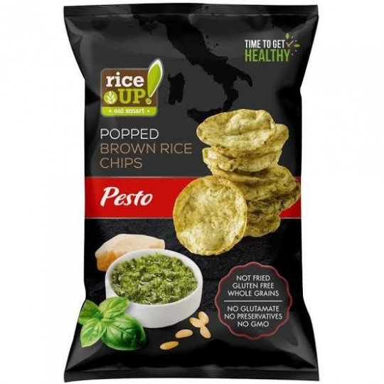 RİCE UP POPPET BROWN RİCE CHİPS Gluten Free 60 gr Pesto sosluo