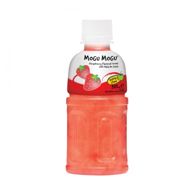 Mogu Mogu Strawberry Flavored Drink with Nata de Coco 320ml