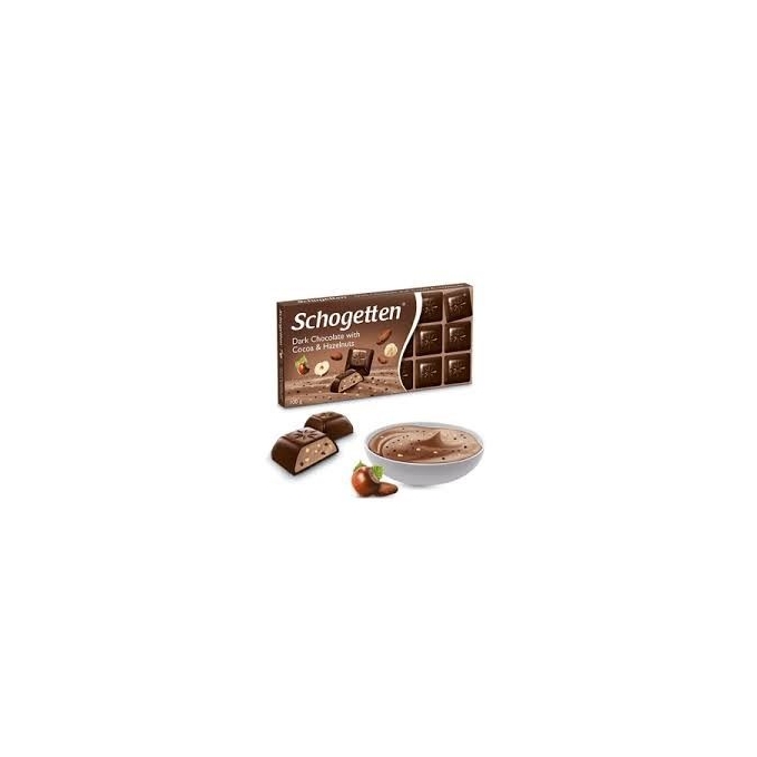 Schogetten dark chocolate with cocoa & hazelnuts 100gr