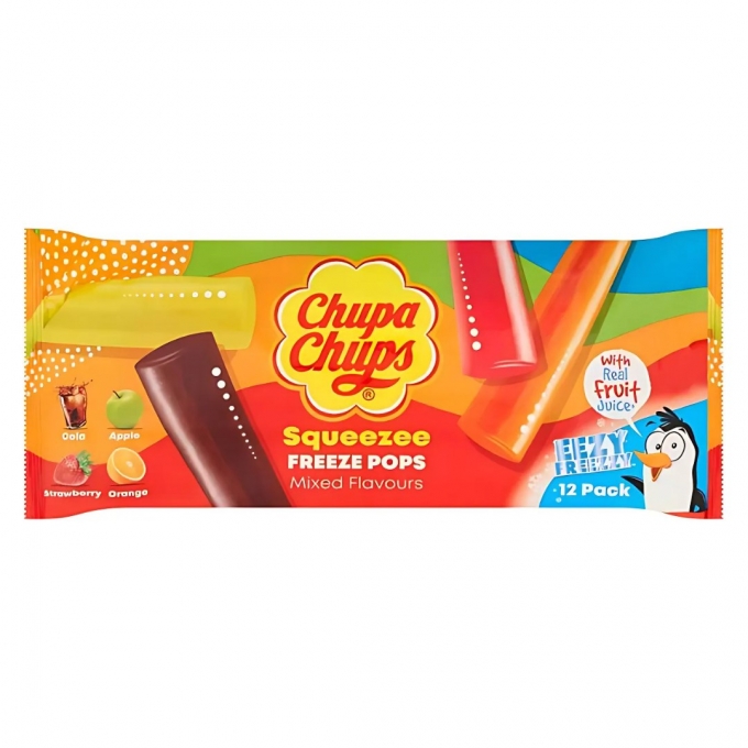 Chupa Chups Squeezee Freeze Pops Mixed Flavours (12x45ml) 540ml