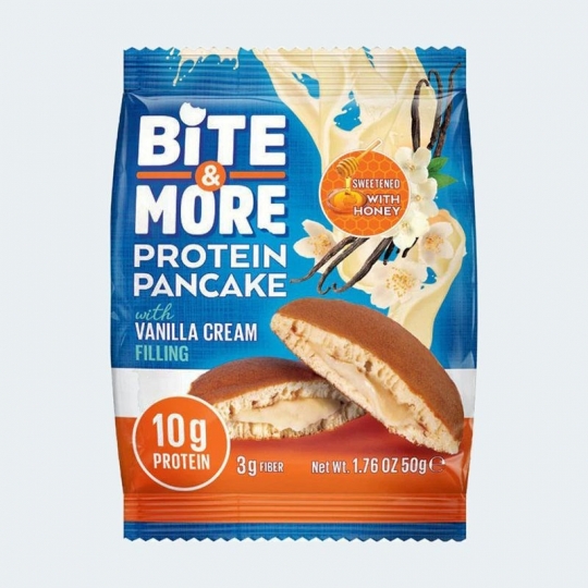 Bite & More Vanilla Flavored Cream Filling Protein Pancake 50g