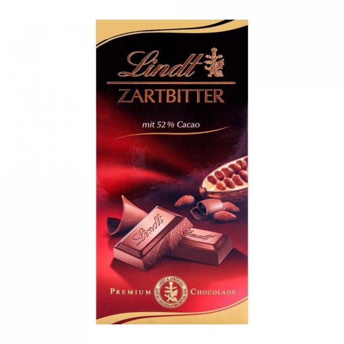 Lindt Zartbitter %52 Cacao Premium Chocolate 100g