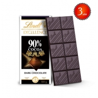 Lindt Excellence %90 Cacao Bitter Çikolata 100gr 3 Adet