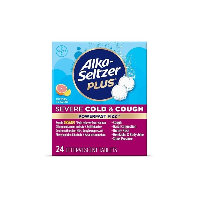 Alka-Seltzer Plus Severe Cold & Cough Citrus Flavor 24 Effervescent Tablets