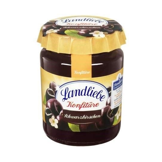 Landliebe Konfituere Schwarzkirschen (Black Cherries Jam) 200g/