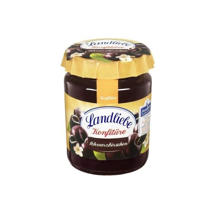 Landliebe Konfituere Schwarzkirschen (Black Cherries Jam) 200g/