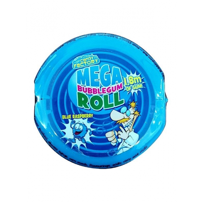 Mega Bubble Gum Roll Blue Raspberry Vegan 58 g