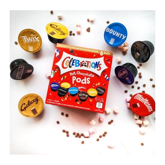 Celebrations Hot Chocolate Pods for Dolce Gusto Machine-8 Drinks 128g