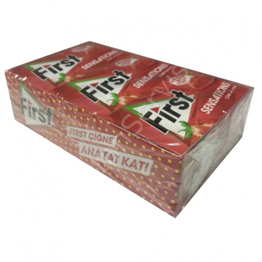 First Sensations Çilek Karamel Aromalı Sakız 12 x 27 G