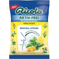 Ricola Bonbon, Aktiv Frei Menthol-Zitrone, zuckerfrei, 75 g