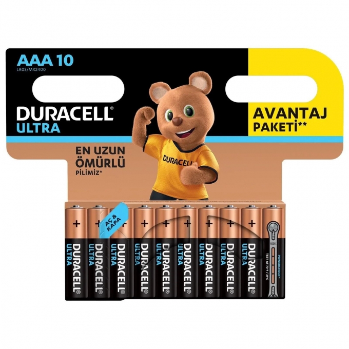 Duracell Ultra İnce Kalem Pil 10'lu AAA 