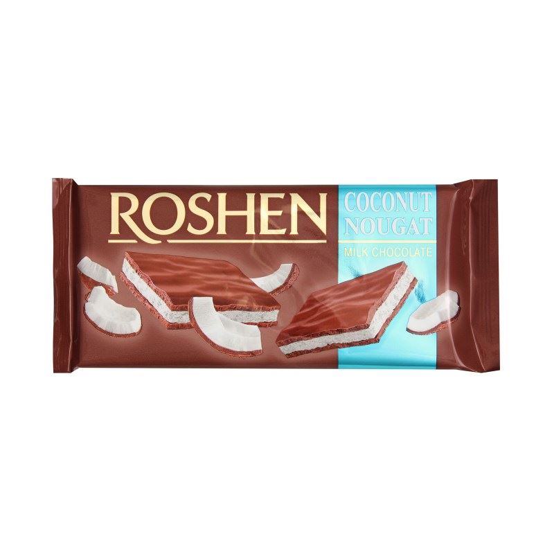 Roshen Coconut Nougat Milk Chocolate Hindistan Cevizli Çİkolata 90gr