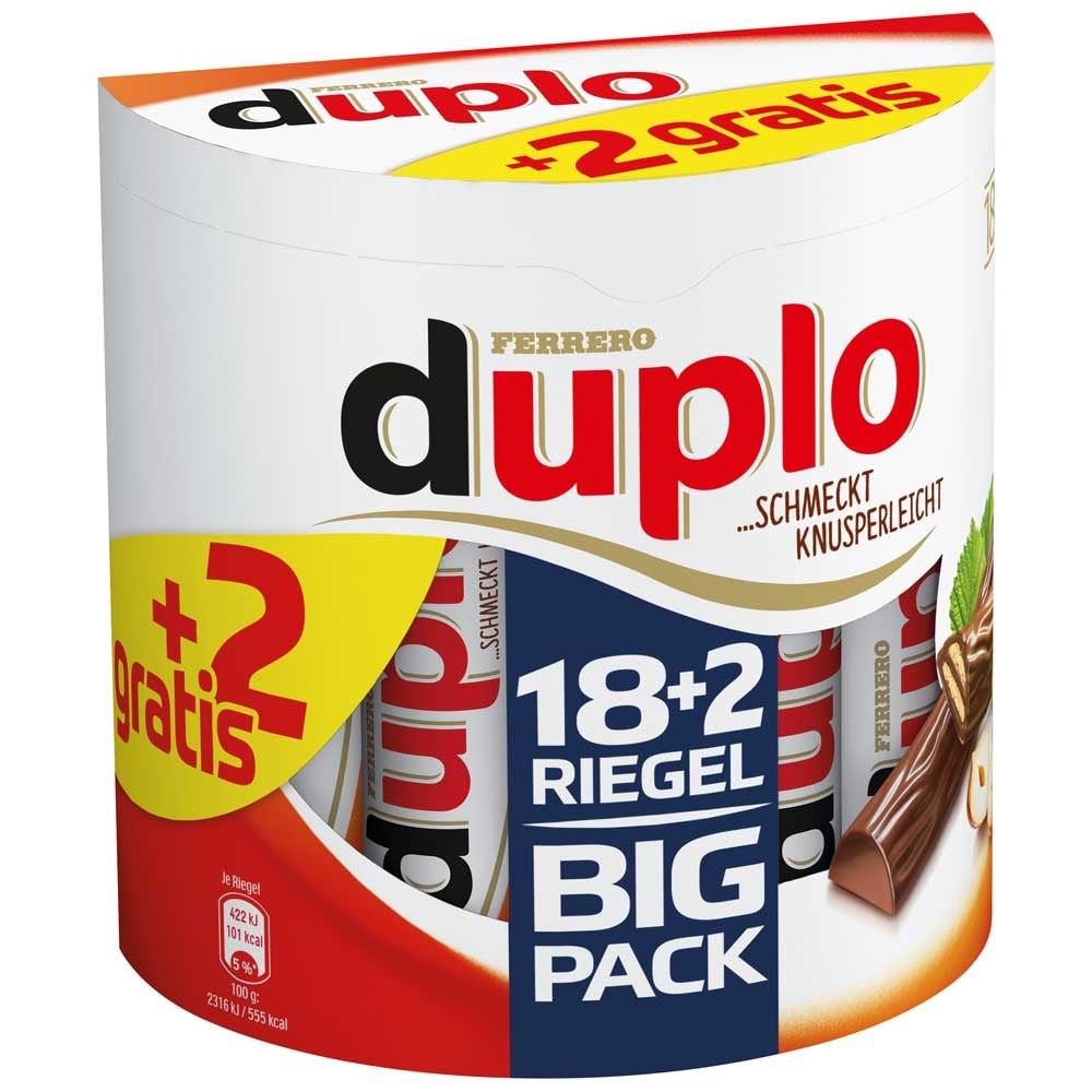 Ferrero Duplo Big Pack (18+2) Fındık Kremalı Çikolata 364 g Kısmet